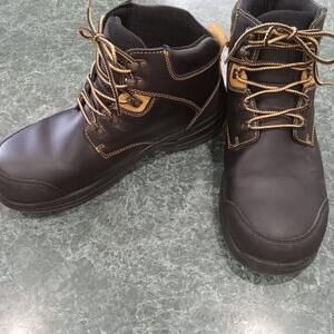 New Orthofeet Brand Work Boots Mens Size 13E Wide Leather With Inserts Nice!